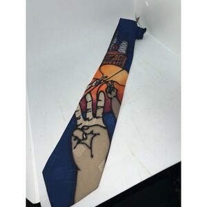 FHILL Men's Necktie Bigsby & Kruthers Chicago Peace Fingers Tie Signed, 58" Long